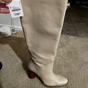 Zara Tall Boots Cream
